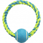 Trixie Denta Fun Tennis Ball On A Rope m&auml;nguasi koertele puuvillase n&ouml;&ouml;riga, tennispall 6 cm, kogupikkus 18 cm