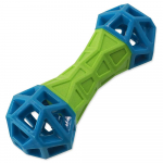 Dog Fantasy Squeaking Bone m&auml;nguasi koertele vilega, sinine/roheline, 18 cm
