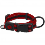 Active Dog Collar Fluffy S punane nailonist krae helkurdetailidega v&auml;ikestele koertele, 2x27-41 cm