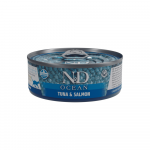 Farmina N&D Natural & Delicious Kitten konservid kassipoegadele, tiinetele ja imetavatele emastele kassidele tuunikala, tursa, l&otilde;he ja krevettidega, 70 g