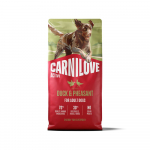 Carnilove Active Dog Duck & Pheasant kuivtoit aktiivsetele koertele, pardi ja faasani lihaga, 12 kg