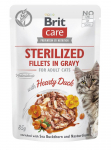 Brit Care Cat Sterilized Fillets In Gravy Hearty Duck m&auml;rgtoit steriliseeritud kassidele pardilihaga, 85 g