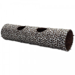 Magic Cat Tunnel XL Plush Leopard kokkupandav tunnel kassidele kr&otilde;biseva materjali ja avadega, 150x35 cm