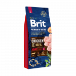 Brit Premium By Nature Adult L kuivtoit suurte t&otilde;ugude koertele kanaga, 15 kg