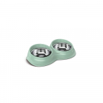 Georplast kahekordne metallkauss kummist alusega, inox, 29,5x16x6,5 cm, 2 x 0,23 l