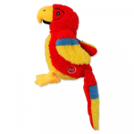 Dog Fantasy Recycled Toy Squeaky Parrot Rustling Tail m&auml;nguasi koertele vile ja saiseva sabaga, taaskasutatud materjalidest, 23 cm