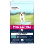 Eukanuba Adult Small And Medium Grain Free Ocean Fish kuivtoit t&auml;iskasvanud v&auml;ikeste ja keskmiste t&otilde;ugude kassidele ja koertele ookeanikalaga, 3 kg
