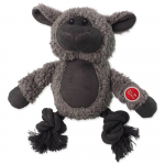 Dog Fantasy Lambswool Cuddle Knotted Rope pl&uuml;&uuml;sist m&auml;nguasi koertele k&ouml;ie ja piiksuva heliga, 21 cm