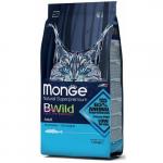 Monge BWild Adult Anchovies Low Grain kuivtoit t&auml;iskasvanud kassidele an&scaron;oovistega, 1,5 kg