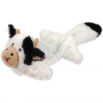 Dog Fantasy pl&uuml;&uuml;sist m&auml;nguasi lehma kujul koos piiksuva heliga ja maiuse taskuga, taaskasutatud materjalidest, 50 cm