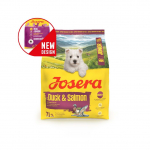 Josera Mini Junior Duck&Salmon kuivtoit v&auml;ikestele t&otilde;ugudele kutsikatele ja juunioritele, pardiliha ja l&otilde;hega, 900 g