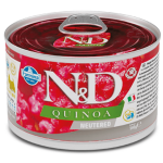 Farmina N&D Quinoa Pork Neutered S m&auml;rgtoit steriliseeritud koertele, 140 g