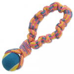 Dog Fantasy pol&uuml;puuvillane k&ouml;is-m&auml;nguasi koertele koos tennispalliga, bungee efekt, 28 cm