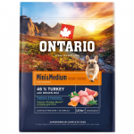 Ontario Mini & Medium Weight Control Turkey & Brown Rice kuivtoit t&auml;iskasvanud v&auml;ikestele ja keskmistele koertele kaalukontrolliks, 2,25 kg