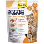 GimCat Nutri Pockets Malt Vitamin Mix With Beef, Salmon, Catnip kr&otilde;bedad maiused t&auml;iskasvanud kassidele, 150 g