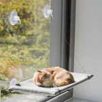 Trixie Window Platform veluurist pesa kassidele iminappadega, hall, 50x30 cm