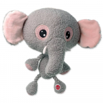 Dog Fantasy Plush elephant with rope hands and legs pl&uuml;&uuml;sist m&auml;nguasi koertele piiksuva heliga, hall, 30 cm