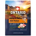 Ontario Adult Medium Fish & Brown Rice kuivtoit t&auml;iskasvanud keskmist t&otilde;ugu koertele, 2,25 kg