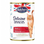 Butchers CAT Delicious Dinners with Beef Chunks In Jelly konservtoit t&auml;iskasvanud kassidele veiselihaga, 400 g
