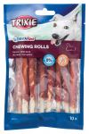 Trixie Chewing Rolls With Duck n&auml;rimispulgad pardilihaga, 12 cm, 10 tk./80 g