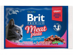 Brit Premium Cat Pouch Meat Plate t&auml;isv&auml;&auml;rtuslik m&auml;rgtoit t&auml;iskasvanud kassidele kana, kalkuni ja veiselihaga, 4x100 g