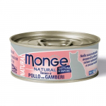 Monge Natural Chicken With Shrimps m&auml;rgtoit t&auml;iskasvanud kassidele, 80 g