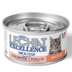 Lechat Excellence Mousse Kitten Salmon And Chicken m&auml;rgtoit kassipoegadele, vaht l&otilde;he ja kanaga, 85 g