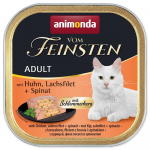 Animonda Vom Feinsten Adult Chicken And Salmon Pate With Spinach m&auml;rgtoit t&auml;iskasvanud kassidele kanaliha, l&otilde;he ja spinatiga, 100 g