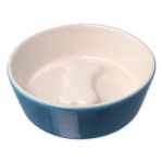 Dog Fantasy keraamiline kauss luu sinine valge koertele luu reljeefiga, sinine, valge, 13 cm, 0,2 l