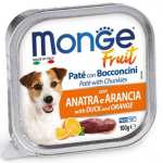 Monge Fruit Duck And Orange konservid t&auml;iskasvanud koertele, 100 g