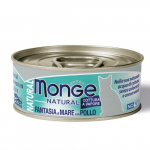 Monge Natural Acqua Seafood Mixed With Chicken t&auml;iendtoit t&auml;iskasvanud kassidele, 80 g