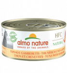 Almo Nature HFC Natural tuunikala krevettidega, konservid t&auml;iskasvanud kassidele, 150 g
