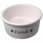 Dog Fantasy toidukauss keraamiline koeratoit kauss kirjaga, valge, 0,6 l