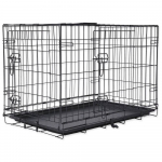 Dog Fantasy Wire Dog Crate Folding Double Door kokkupandav koerakuut, 75x46x53 cm