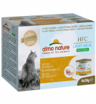 Almo Nature HFC Natural Light Meal Mega Pack kana rinnakonservid t&auml;iskasvanud kassidele, 4x50g
