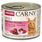 Animonda Carny Adult m&auml;rgtoit kassidele veiseliha, kalkuni ja krevettidega, 200g