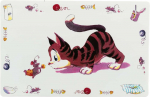 Trixie Place Mat Comical Cat alusta kulhojen alle, 44x28 cm