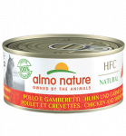 Almo Nature HFC Natural konservid t&auml;iskasvanud kassidele kanaliha ja krevettidega, 150 g