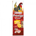 Versele Laga Prestige maiusepulgad suurtele papagoidele eksootiliste puuviljade, mango ja banaaniga, 2 tk.