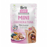Brit Care Mini Chicken & Tuna fillets in gravy m&auml;rgtoit v&auml;ikestele t&auml;iskasvanud koertele, 85 g