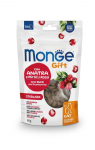 Monge Gift Cat Filled & Crunchy Sterilised Duck And Cranberries maiustus steriliseeritud kassidele pardiga ja j&otilde;hvikatega, 60 g