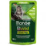 Monge Bwild konservid kassidele Sterilised Metssea ja k&ouml;&ouml;giviljadega teraviljavaba m&auml;rgpaste steriliseeritud kassidele, 85 g