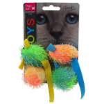 Magic Cat m&auml;nguhiired ja pall kassim&uuml;rgiga m&auml;nguasjad kassidele, pehmed hiired ja pallid, 5 cm, 4 tk