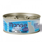 Monge Delicate Chicken With Squid konserv kassidele kana ja kalmaariga omas mahlas, 80 g
