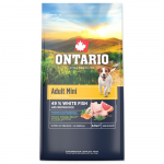 Ontario Adult Mini Fish & Brown Rice kuivtoit t&auml;iskasvanud v&auml;ikestele koertele, 6.5 kg