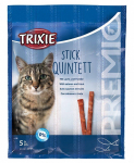 Trixie Premio Quadro Sticks Anti Hairball l&otilde;he ja forelliga, maiused kassidele karvapallide vastu, 5x5 g