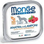 Monge Monoproteinic Fruits Pate Duck With Raspberries monoproteiiniga m&auml;rgtoit koertele, pardilihaga ja vaarikatega, 150 g