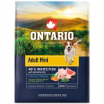 Ontario Adult Mini Fish & Brown Rice superpremium kuivtoit t&auml;iskasvanud v&auml;ikestele koertele, 2,25 kg