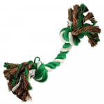 Dog Fantasy 2 Knots Rope Toy k&ouml;ie m&auml;nguasi koertele kahe s&otilde;lmega, puuvillakiud, roheline-valge, 20 cm