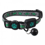 Active Cat Collar Reflective XS helkurkaelarihm kassidele ja kassipoegadele hiiremusteriga, laimirohelises toonis, 19-31 cm